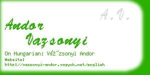 andor vazsonyi business card